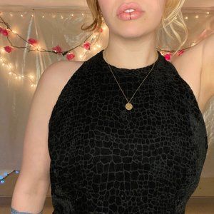 Velvet Croc Print Dress